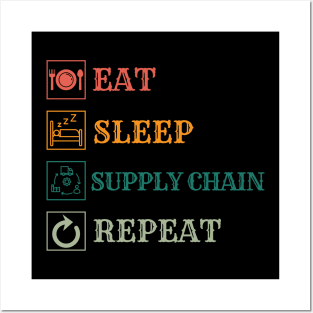 Eat Sleep Supply Chain repeat Posters and Art